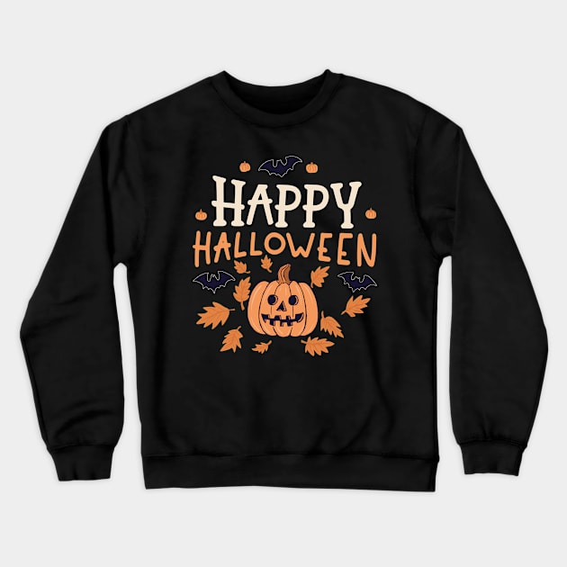 Primitive Happy Halloween Crewneck Sweatshirt by Atomic Blizzard